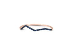 Origami Ziggy Pave Bangle in blue Sapphire