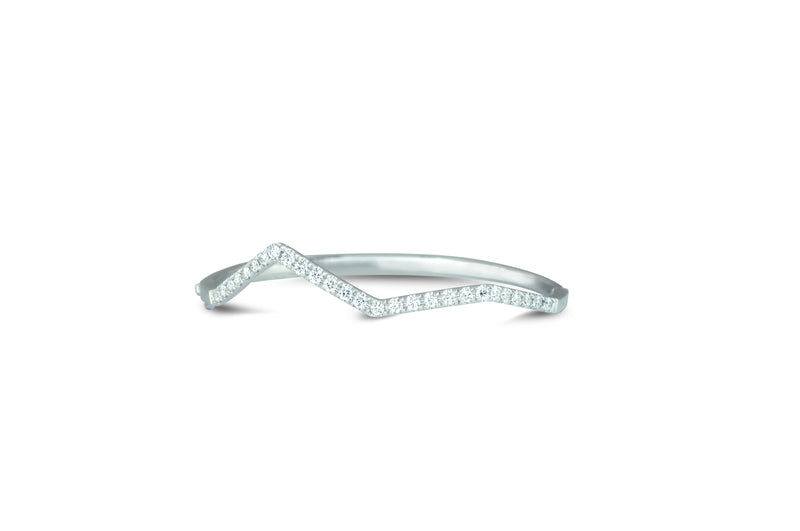 Origami Ziggy Pave Bangle in Diamond