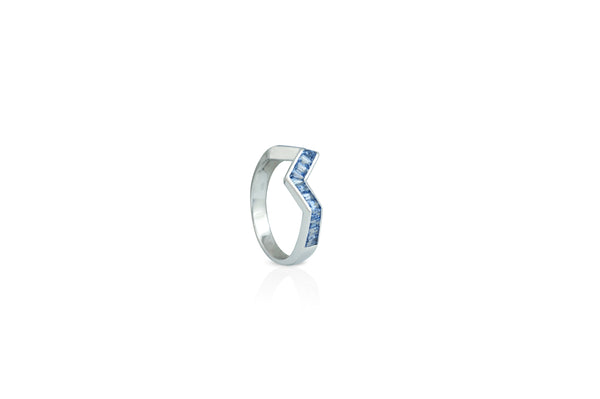 Origami Ziggy Ring in Blue Sapphire