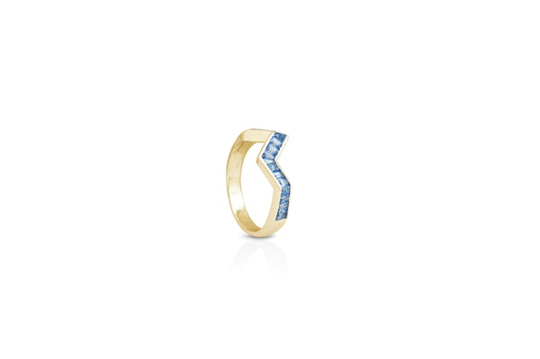 Origami Ziggy Ring in Blue Sapphire