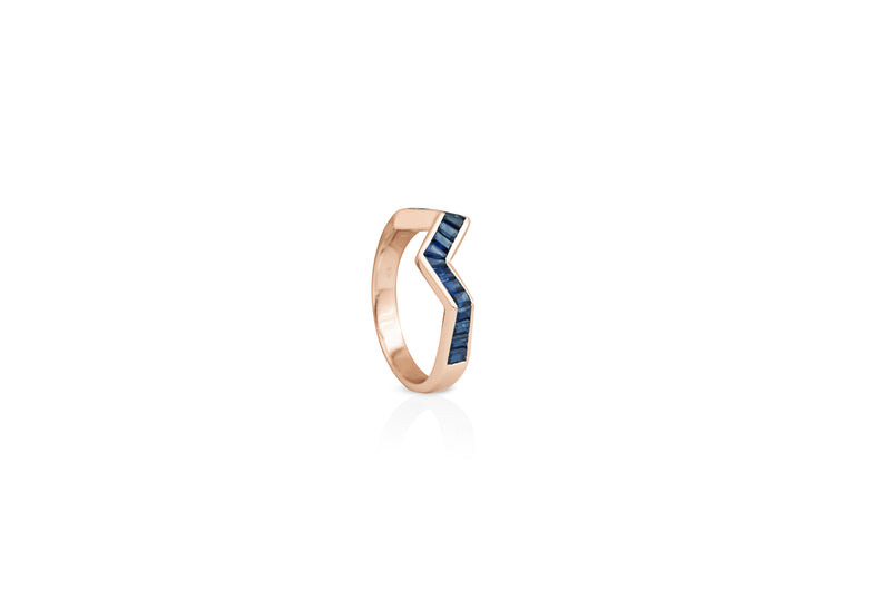 Origami Ziggy Stack Rings in Sapphire  Kavant Sharart