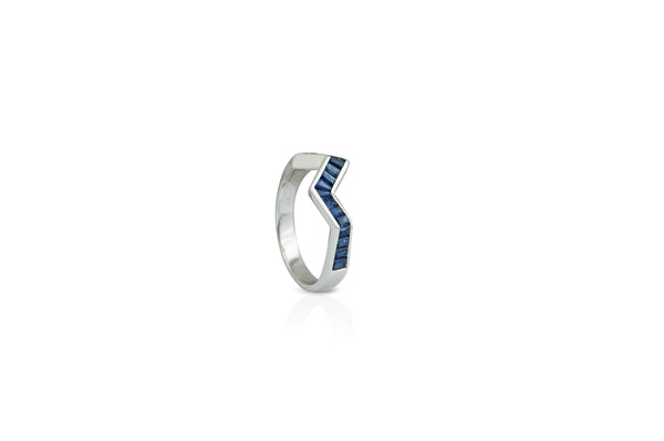 Origami Ziggy Blue Sapphire Ring