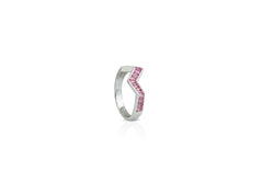 Origami Ziggy Pink Sapphire Ring in White Gold