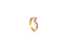 Origami Ziggy Pink Sapphire Ring in Yellow Gold