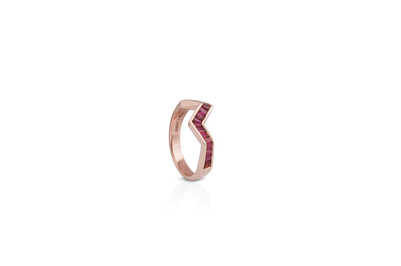 Origami Ziggy Stack Rings in Ruby  Kavant Sharart