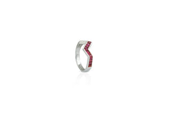 Origami Ziggy Ruby Ring in White Gold