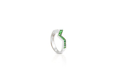 Origami Ziggy Stack Rings in Tsavorite  Kavant Sharart