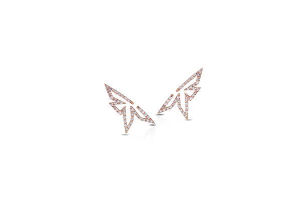Origami Mini Silhouette Diamond Earrings