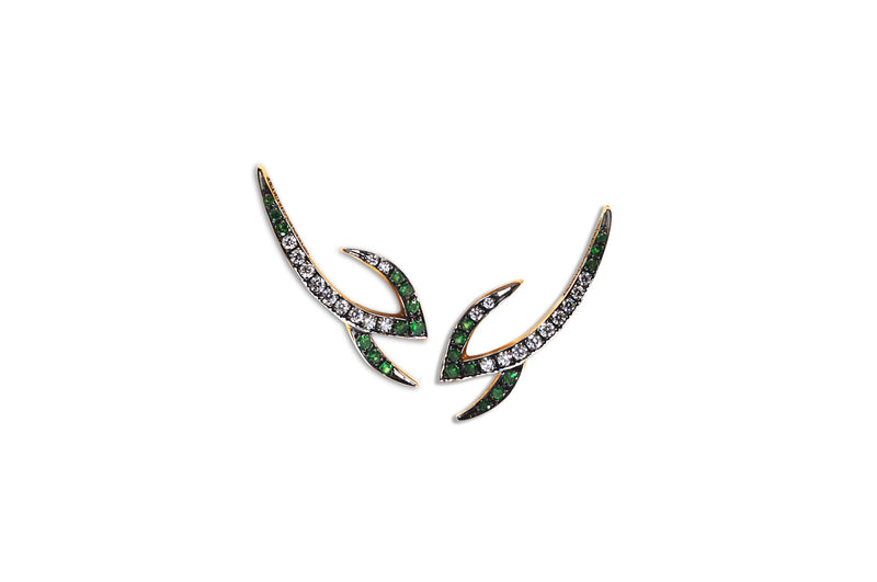 Le Phoenix Claw Tsavorite & Diamond Earrings