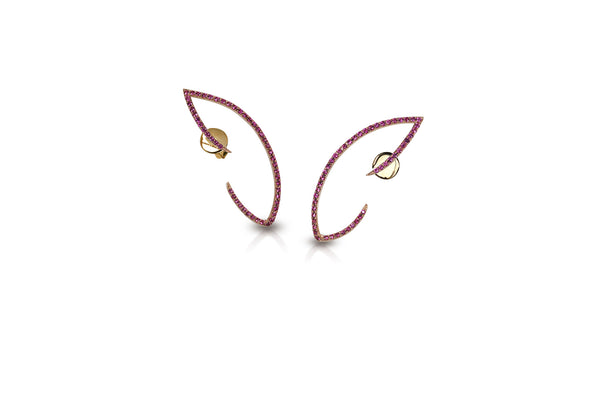 Le Phoenix Wing Wing Pink Sapphire Earrings