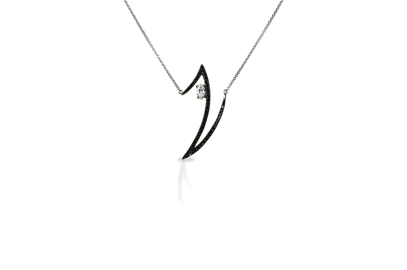 Le Phoenix Zeal  Black & White Diamond Necklace