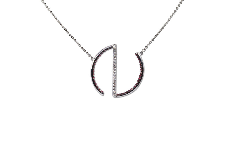 GeoArt Open Round Ruby Diamond Necklace