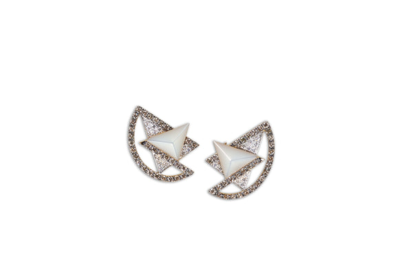 GeoArt TTR Series Mother-of-Pearl Diamond Earrings [as seen on Bambi Blyth]