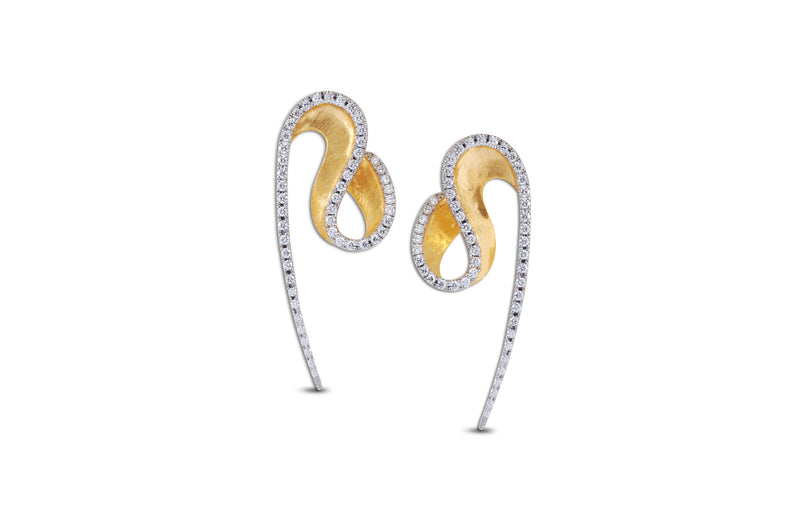 Talay Wave Brushed Gold Earrings