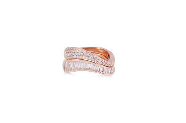 Talay Flow Wave Baguette Diamond Ring