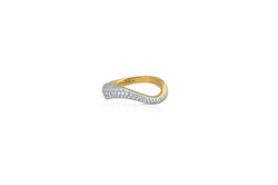 Talay Flow Wave Ring in Pave Diamond