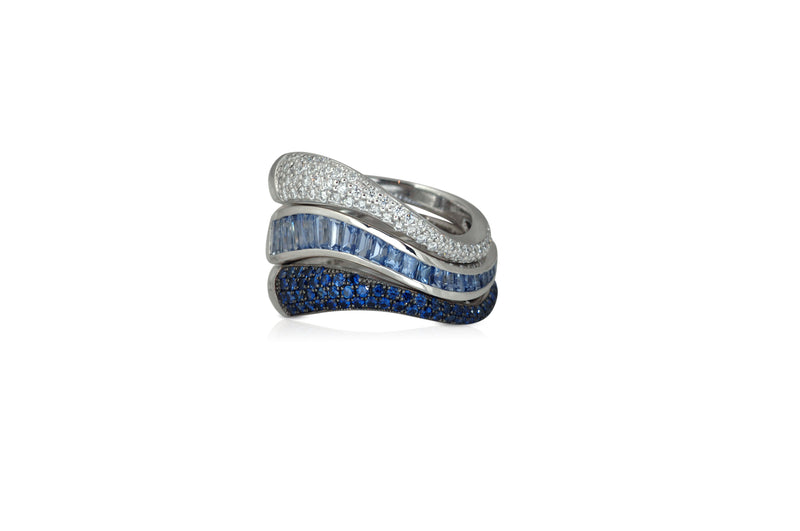 Talay Flow Wave Ring stack of 2