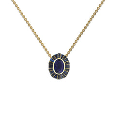 Classic 64 Twist Oval Blue Sapphire Necklace