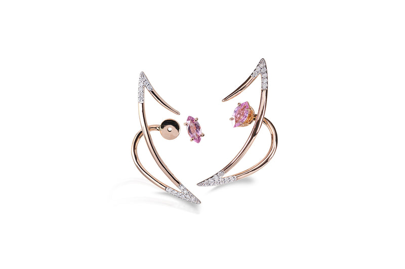 Le Phoenix Zeal Pink Sapphire & Diamond Earrings